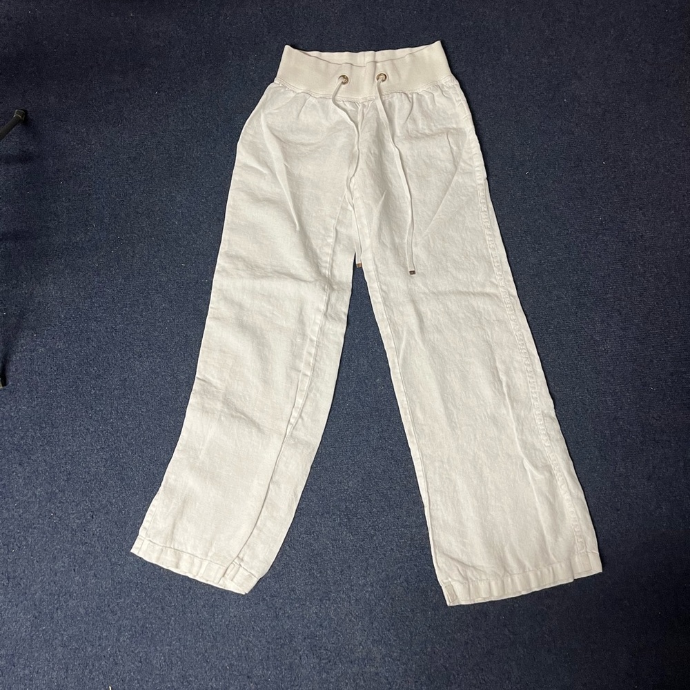 Vintage Lilly Pulitzer white linen pants, Size XS.